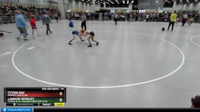 74 lbs Cons. Round 3 - Tyton Ray, Prodigy Wrestling vs Landon Rowley, Topeka Blue Thunder Wrestling Club