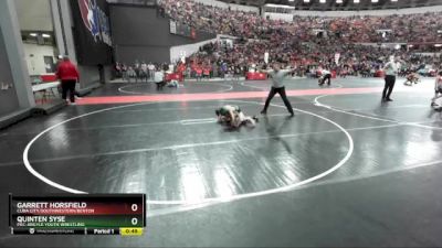 72 lbs Champ. Round 2 - Quinten Syse, Pec-Argyle Youth Wrestling vs Garrett Horsfield, Cuba City/Southwestern/Benton