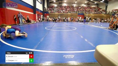 70 lbs Round Of 16 - Brayden Brock, Glenpool Warriors vs James Cooper, Bristow Youth Wrestling