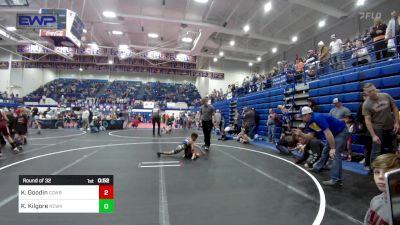 49 lbs Round Of 32 - Krue Goodin, Cowboy Wrestling vs Kyrin Kilgore, Newkirk Takedown Club