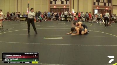 145 lbs Cons. Round 1 - Seth Wayland, Kraken vs J. Izaias Untalan, Scanlan Wrestling Academy