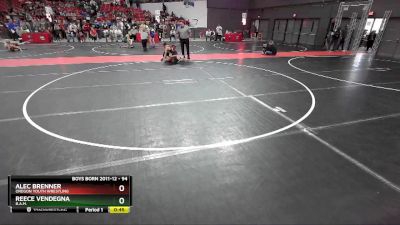 94 lbs Cons. Semi - Alec Brenner, Oregon Youth Wrestling vs Reece Vendegna, B.A.M.