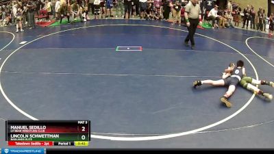 92 lbs Semifinal - Lincoln Schwettman, Badlands Elite vs Manuel Sedillo, LV Bear Wrestling Club