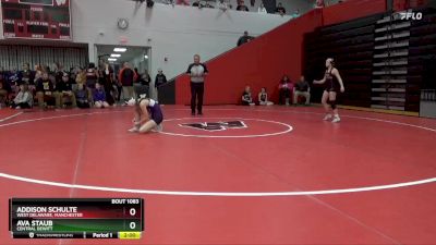 100 lbs Cons. Round 1 - Ava Staub, Central DeWitt vs Addison Schulte, West Delaware, Manchester