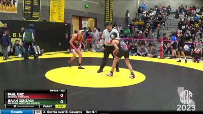 100 lbs Semifinal - Paul Ruiz, Redwave Wrestling vs Isaiah Gonzaga, Elk Grove Wrestling Academy