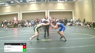 132 lbs Round Of 256 - Kalani Yokote, Nakamura Wrestling vs Noah Kim, Palo Alto HS