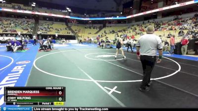 157 Class 2 lbs Cons. Round 1 - Cody Wilfong, St. James vs Brenden Marquess, Marshall