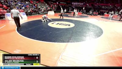 1A 132 lbs Cons. Round 2 - Holden Brazelton, St. Joseph (S.J.-Ogden) vs Shawn Schlickman, Gibson City (G.C.-Melvin-Sibley)