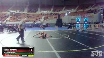 D2-132 lbs Quarterfinal - Daniel Miranda, Mountain View - Marana vs Marcus Burca, Youngker HS