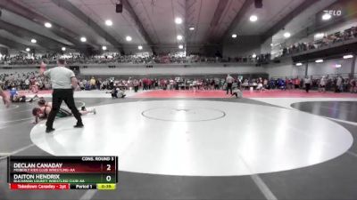 155 lbs Cons. Round 3 - Declan Canaday, Moberly Kids Club Wrestling-AA&nbsp; vs Daiton Hendrix, Buchanan County Wrestling Club-AA