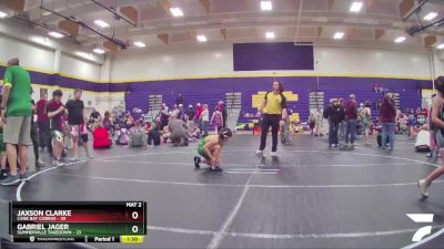 95 lbs Round 5 (6 Team) - Jaxson Clarke, Cane Bay Cobras vs Gabriel Jager, Summerville Takedown