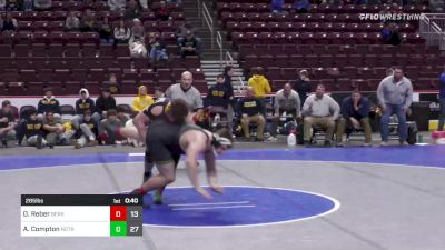 285 lbs 3rd Place - Owen Reber, Berks Catholic vs Aiden Compton, Notre Dame - Green Pond