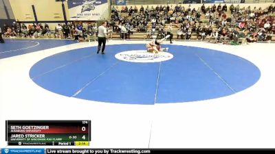 174 lbs Semifinal - Seth Goetzinger, Augsburg University vs Jared Stricker, University Of Wisconsin-Eau Claire