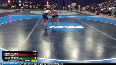 197 lbs Champ. Round 1 - Jacob Badger, Augustana College (Illinois) vs Shane Mathias, Simpson College