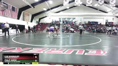 285 lbs Quarterfinal - Luis Rodriguez, Schreiner University vs Philip Saenz, University Of The Ozarks