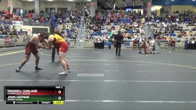 215 lbs Champ. Round 1 - Maxwell Garland, Calvert Hall College vs John Hayman, Severn School