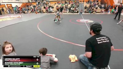 67 lbs Semifinal - Jayden Gillett, Powell Wrestling Club vs Rowdee Goolsbey, Powell Wrestling Club