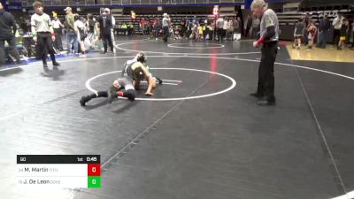 90 lbs Round Of 16 - Mason Martin, Titusville vs Jordan De Leon, Governor Mifflin