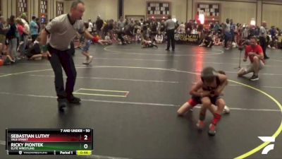 50 lbs Cons. Semi - Ricky Piontek, Elite Wrestling vs Sebastian Luthy, Yale Street