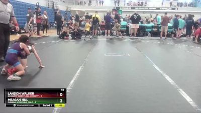 52 lbs Round 6 (8 Team) - Meagan Hill, Florida Scorpions Gold vs Landon Walker, Glasgow Wrestling Academy