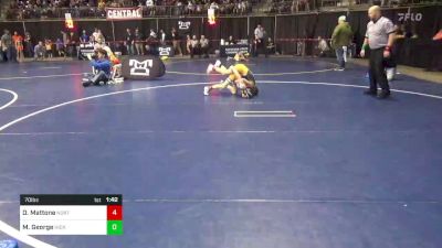 70 lbs Round Of 32 - Dante Mattone, North Allegheny vs Marcus George, Hickory