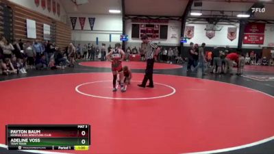 Round 1 - Payton Baum, Keokuk Kids Wrestling Club vs Adeline Voss, Team Train