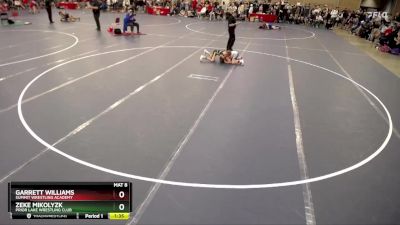 77 lbs Cons. Round 3 - Garrett Williams, Summit Wrestling Academy vs Zeke Mikolyzk, Prior Lake Wrestling Club