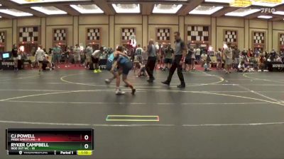 96 lbs Quarterfinals (8 Team) - Ryker Campbell, Ride Out WC vs Cj Powell, Pride Wrestling