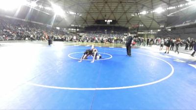 119 lbs Champ. Round 2 - Bailey Womack, Ilwaco Youth Wrestling vs Aurora Hiebert, Thunder Mountain Wrestling Club