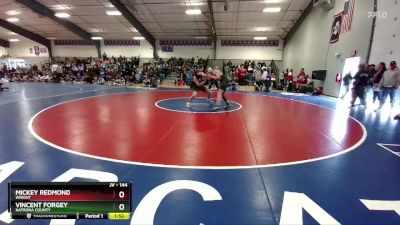 144 lbs Champ. Round 1 - Vincent Forgey, Natrona County vs Mickey Redmond, Wright