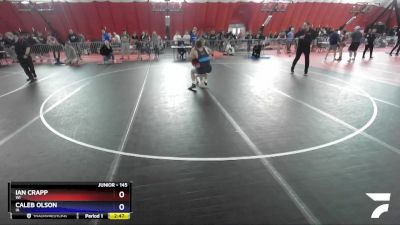 145 lbs Cons. Round 4 - Ian Crapp, WI vs Caleb Olson, IA