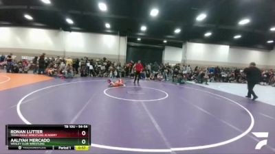 54-54 lbs Round 3 - Ronan Lutter, Texas Eagle Wrestling Academy vs Aaliyah Mercado, Wesley Club Wrestling