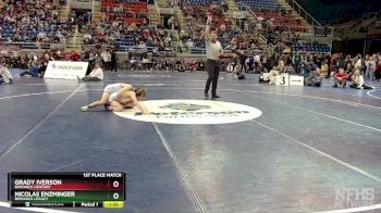 114 lbs 1st Place Match - Nicolas Enzminger, Bismarck Legacy vs Grady Iverson, Bismarck Century