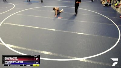 102 lbs Cons. Round 3 - Gage Factor, Tri-City United Titans vs Weston Kyllonen, Minnesota