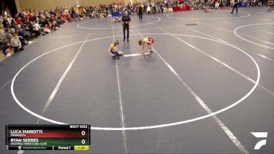 82 lbs Cons. Round 3 - Ryan Serres, Hastings Wrestling Club vs Luca Mariotti, Minnesota