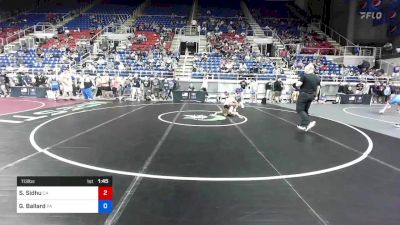 113 lbs Cons 32 #1 - Siraj Sidhu, California vs Gabriel Ballard, Pennsylvania