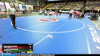 130 Class 1 lbs Semifinal - Eddyson Reeves, Herculaneum vs Alexis Dunwiddie, Jefferson City