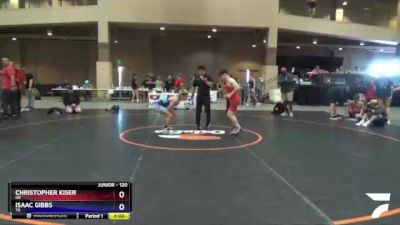 120 lbs 1st Place Match - Christopher Kiser, OK vs Isaac Gibbs, TX