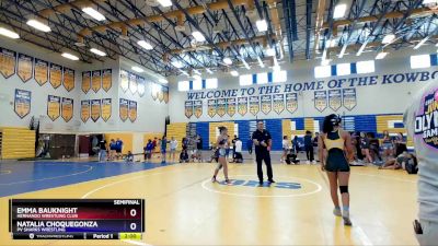 115 lbs Semifinal - Emma Bauknight, Hernando Wrestling Club vs Natalia Choquegonza, PV Sharks Wrestling