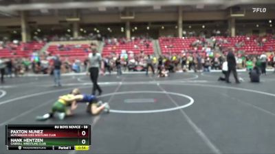 58 lbs Cons. Round 3 - Paxton Nunez, Hutchinson Kids Westling Club vs Hank Hentzen, Carroll Wrestling Club