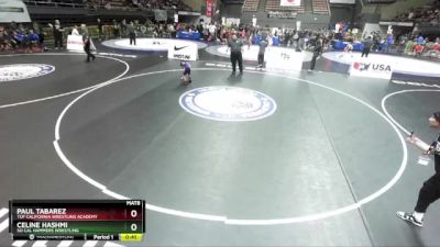 45 lbs Quarterfinal - Paul Tabarez, TUF California Wrestling Academy vs Celine Hashmi, So Cal Hammers Wrestling