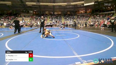 58 lbs Round Of 32 - Jaxx Pauley, Cushing Tigers vs Brinley Leyba, Team Tulsa Wrestling Club