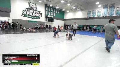 106 lbs Champ. Round 1 - Emily Garrett, Apple Valley vs Aliyah Rocha, Silverado