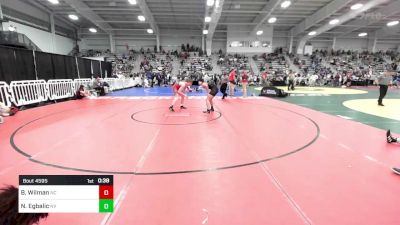 145 lbs Consi Of 64 #2 - Bailey Wilman, NC vs Nicholas Egbalic, NV