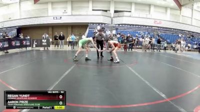 92 lbs Champ. Round 1 - Regan Yundt, Pioneer Grappling Academy vs Aaron Prize, Team Donahoe Wrestling Club