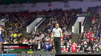 144 lbs Finals (8 Team) - Blake Cosby, Dundee HS vs Ryne Christensen, Whitehall HS