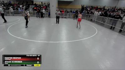 87 lbs Cons. Round 2 - Hunter Beeman, Montana vs Ethan Schreiber, Iowa