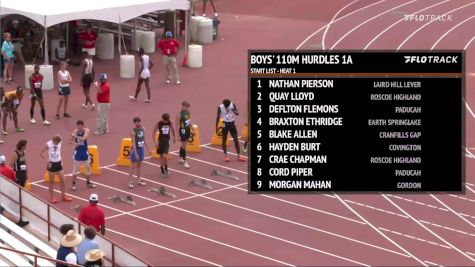 High School Boys' 110m Hurdles Class 1A, Finals 1