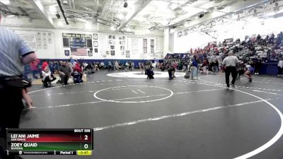 110 lbs Quarterfinal - Zoey Quaid, Ramona vs Lei`ani Jaime, San Dimas