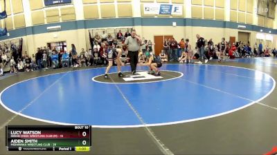 90 lbs Round 3 (10 Team) - Aiden Smith, Mishawaka Wrestling Club vs Lucy Watson, Indian Creek Wrestling Club (M)